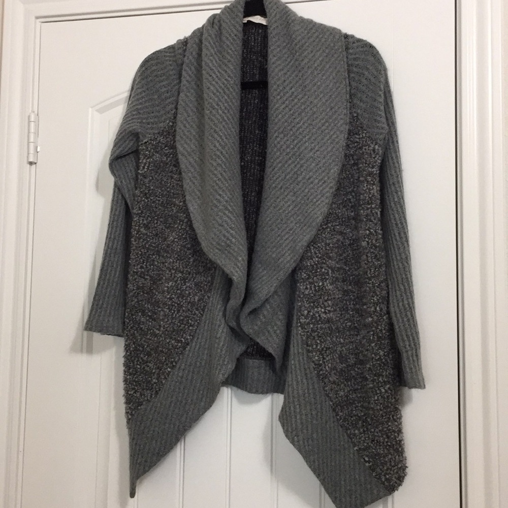 Altar’d State Gray Waterfall Front Sweater Size S